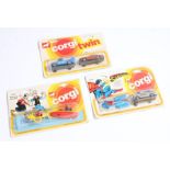 Corgi, to include Superhero's superman 2506, Corgi Twin 2502 and Corgi Popeye & Olive Oyl 2508, (3)