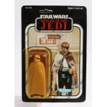 Kenner Prune Face, Star Wars, Return of the Jedi, 1984, upon a 79 back unpunched card