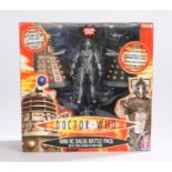 Doctor Who mini remote control Dalek battle pack with cyber leader action figure, boxed