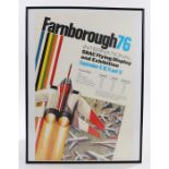 Farnborough 76 International SBAC flying display and exhibition poster, housed in a polished black