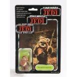 Palitoy Wicket W. Warrick, Star Wars, Return of the Jedi, 1983, upon a 79 back unpunched card