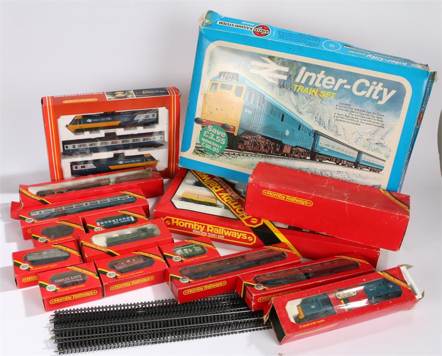 Collection of Hornby OO gauge model railway to include Duchess of Sutherland 6233 with LMS tender,