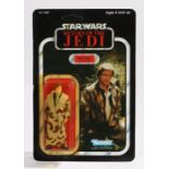 Kenner Han Solo (In Trench coat), Star Wars, Return of the Jedi, 1984, upon a 79 back punched card