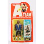 Galoob A Team figure, Mr. T as B.A. Baracus, card and bubble, 1983