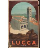 Italy poster, Lucca Italie, G Ghini 952, Enit, 62cm x 100cm