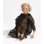 Papier mache doll depicting a teacher/professor, 35.5cm tall