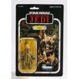 Kenner Teebo, Star Wars, Return of the Jedi, 1984, upon a 79 back unpunched card