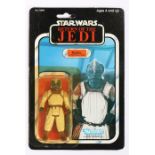 Kenner Klaatu (In Skiff Guard Outfit) Star Wars, Return of the Jedi, upon a 79 punched card back