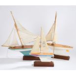 Three model sailing yachts, "Malabar Trader", Star Yacht made in Birkenhead, BT Global Challenge