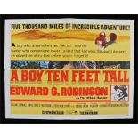 A Boy 10 Feet Tall film poster, Edward G. Robinson as the white hunter, 69cm x 104cm