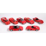 Seven Burago, Maisto and other 1:18 scale model Ferraris to include F50 (1995), 550 Maranello, 250