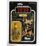 Kenner Teebo, Star Wars, Return of the Jedi, 1984, upon a 79 back unpunched card