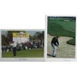 Golf interest, two limited edition prints depicting Colin Montgomerie and Bernhard Langer, each