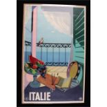 Italie poster, printed in Italy by Enit, Esente Di Bollo, 62cm x 100cm