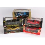 Burago, Anson and Maisto 1:18 scale model cars to include Porsche 911 turbo, Ferrari 328GTS, Ferrari