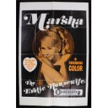 Marsha the Erotic Housewife film poster, In Throbbing Color, 71cm x 108cm