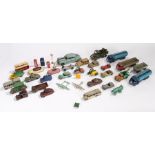 Approximately 40 Dinky toy cars and planes together with a 1950's clockwork toy car, (qty)