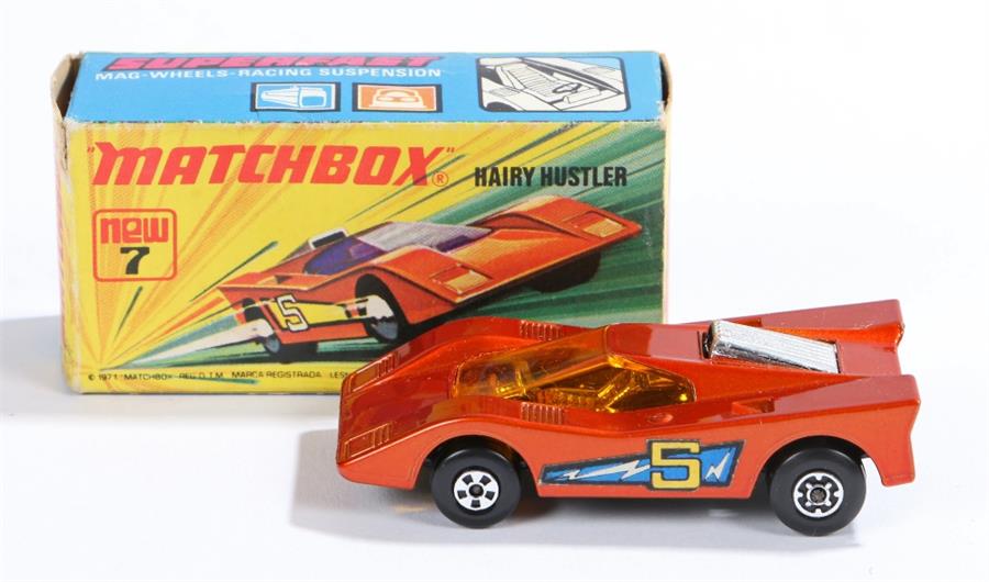 Matchbox Linsey Superfast diecast boxed model vehicle, No 7 Hairy Hustler