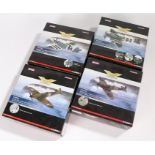 Four 1/72 scale Corgi Aviation Archive die-cast model fighter planes comprising of Spitfire Mk I-