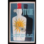 Italy poster, Italie, Le Soleil dans la vie par les vins d'Italie! Martelli Orsa Studio, printed