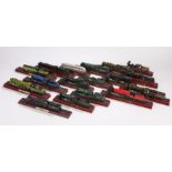 Twenty locomotive legends series model trains, including the Flying Scotsman, together with