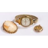 Berg Parat Aquarex Gentleman's wristwatch, together with a ladies wristwatch and a cameo brooch, (