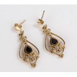 Pair of 9 carat gold earrings, 2.3 grams