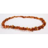 Amber necklace with various shaped beads