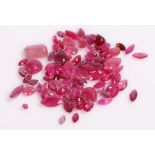 Loose gemstones, a collection of rubies, at an approximate total weight of 19.98 carats