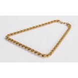 9 carat gold necklace, of rope twist design, 12.9 grams