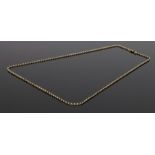 9 carat gold necklace, with chain links and clasp end, 13.1 grams