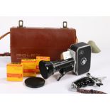 Bolex Paillard P1 Zoom Reflex 8mm ciné camera with hand grip, manual and case