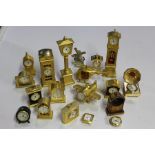 Collection of miniature clocks, mainy by Wellington, quartz movements, (17)