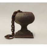 Cast iron planter with gadrooned decoration, length of chain (2)