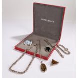 Silver jewellery, to include a necklace and bracelet set, a bracelet, agate set pendants and a