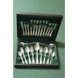 Canteen of plated table cutlery with beaded handles, place settings for six