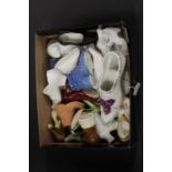 Collection of miniature porcelain shoes (qty)