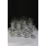 Collection of 19th Century and later glasses, to include sherry glasses, wine glasses and cordial