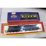 Hornby Model Railways OO gauge Western Ranger engine together with BR MK1 FK coach first corridor