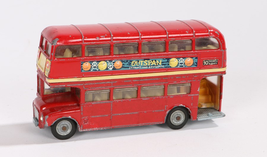 Corgi London Transport Routemaster double-decker bus with Outspan oranges and grapefruit advertising