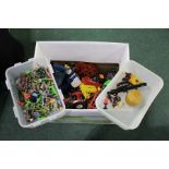 Quantity of toy tractors and farm machinery, toy soldiers etc
