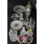 Glassware, to include two punch cups, two lidded urns, two bowls a cased dish etc, (qty)