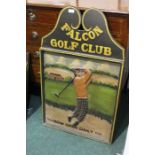 Falcon Gold club sign, Now open daily with a golfer playing 56cm wide
