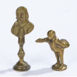 Two 19th Century pipe tampers, as Shakespeare and a standing figure, (2)