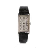 Tiffany & Co 18 carat white gold ladies wristwatch, the signed white dial with roman numerals and