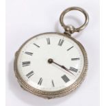 Silver open face pocket watch