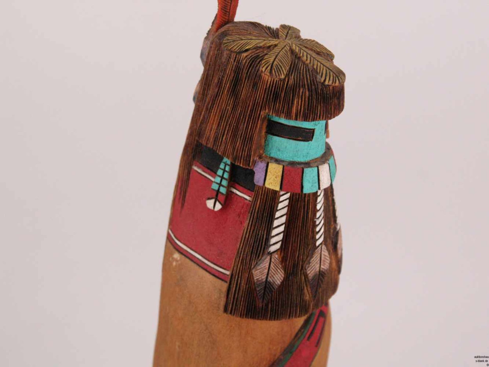 Hopi Kachina-Holzfigur - "Blackbeard Longhair Kachina", indianische Volkskunst, USA, auf - Bild 6 aus 11