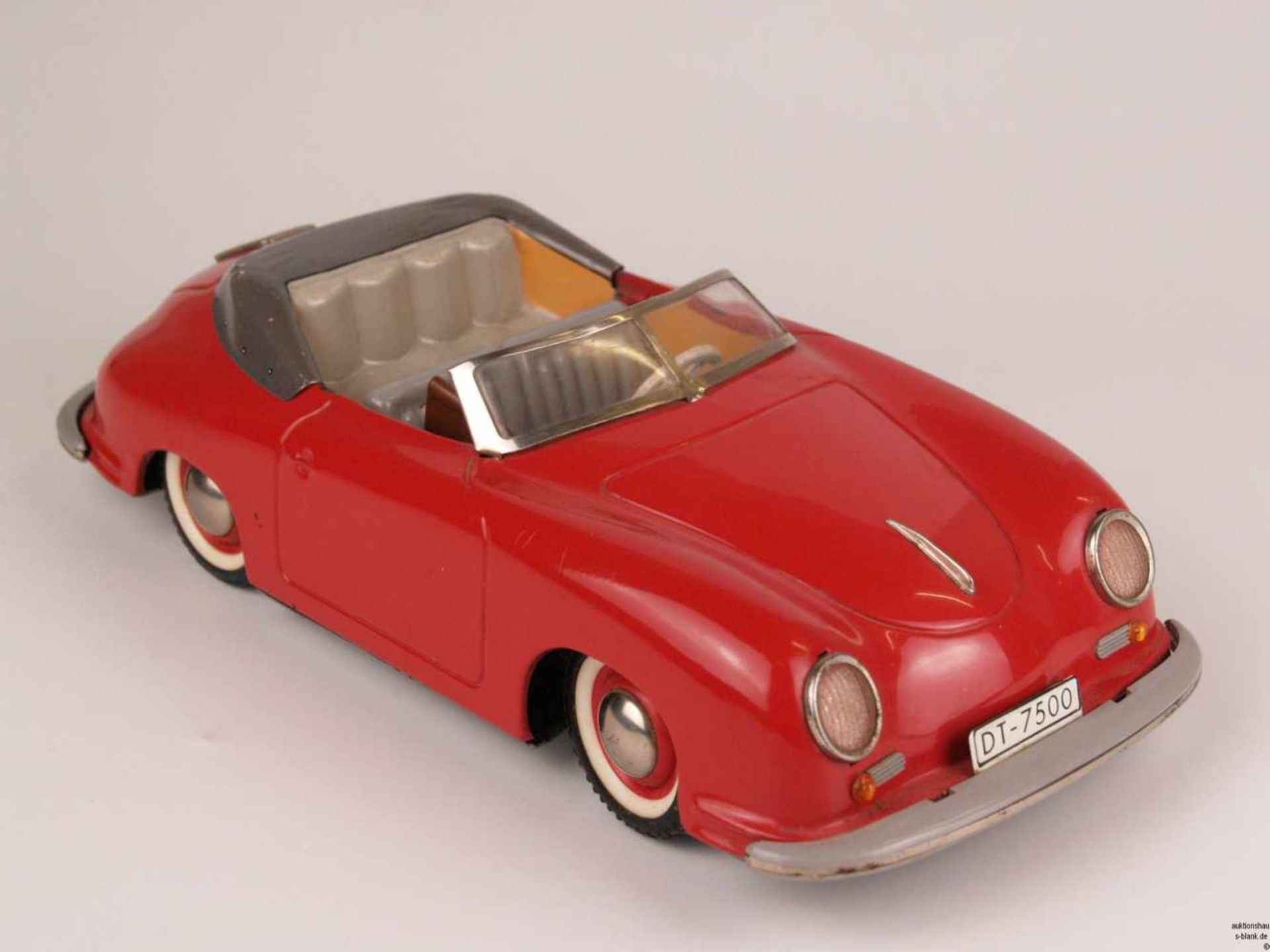 Blechauto - Distler, Belgien, "Electro Magic 7500", Porsche-Cabriolet 356, Blech, rot lackiert, - Bild 2 aus 9