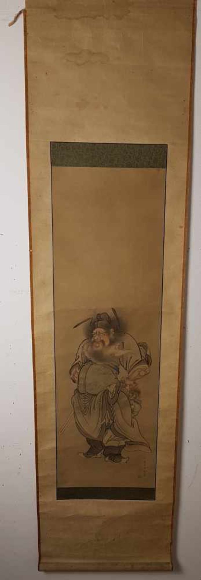 Chinesisches Rollbild - Tusche und Farben auf Seide, der Dämonenbezwinger Zhong Kui, in chinesischer