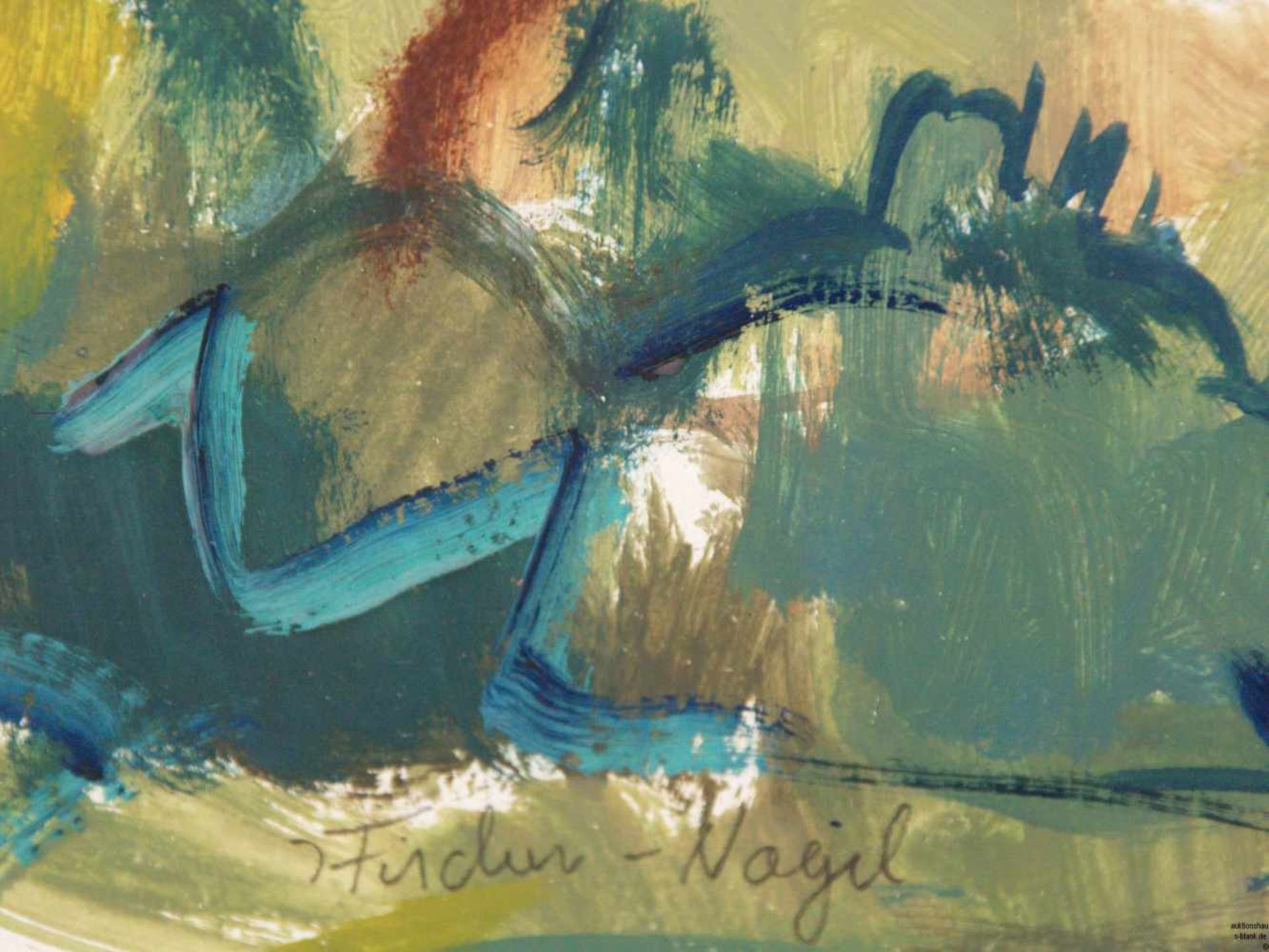 Fischer-Nagel, Irene (*1938 in Heidelberg)- Sonnenbeschienene mediterrane Hügellandschaft,Öl auf - Bild 5 aus 5